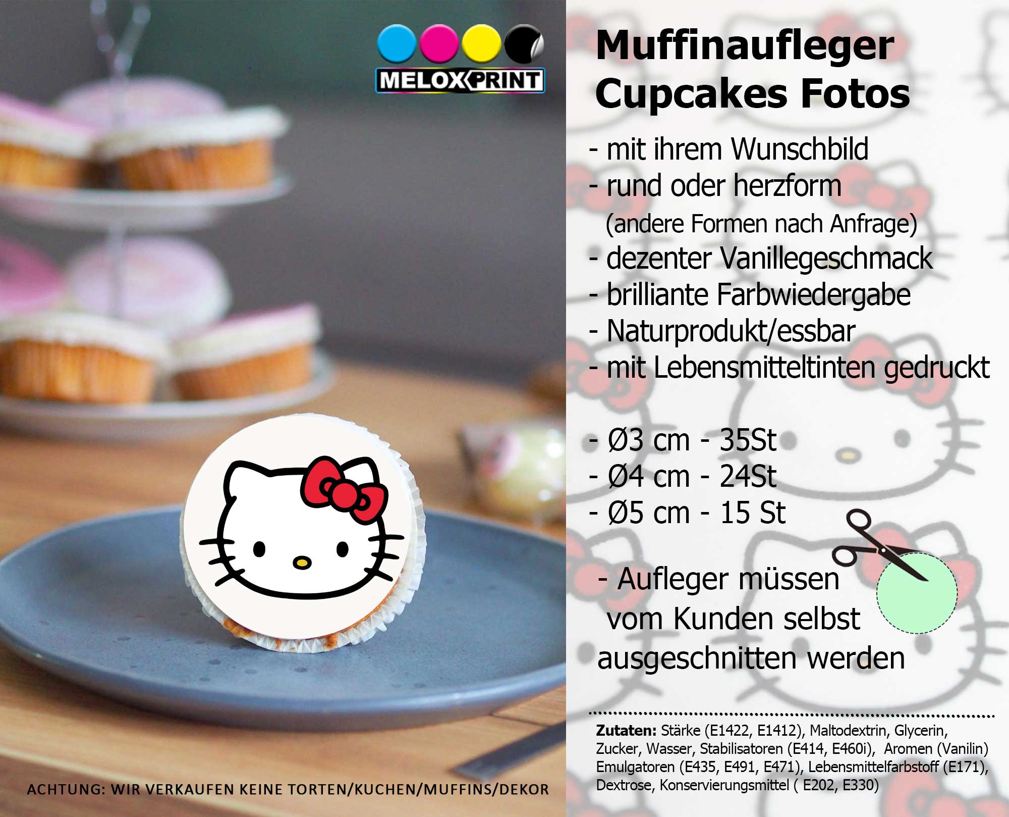 Individuelle Tortenaufleger mit Wunschmotiv /Wunschtext in verschiedenen Formen, Größen  individual edible photos for cakes