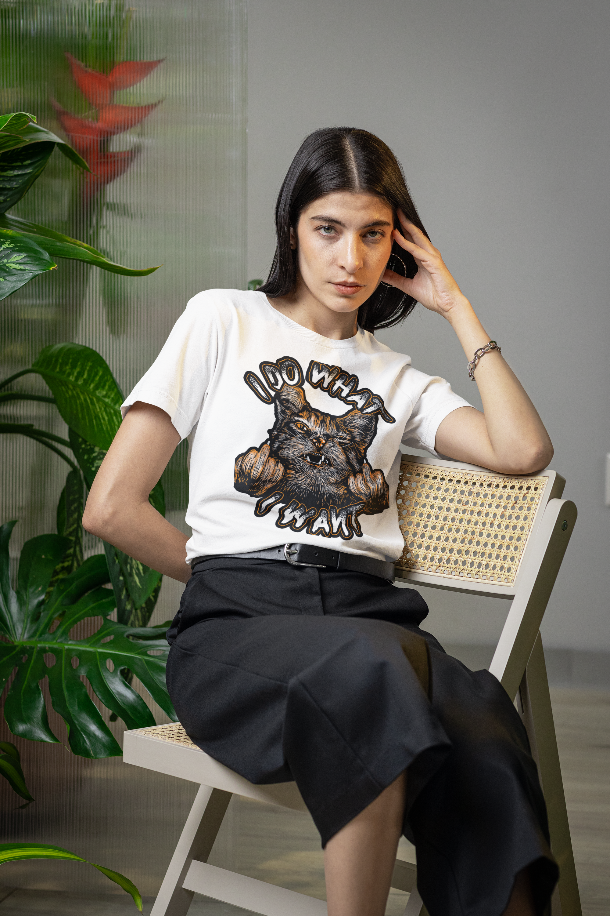 I Do What I Want Cat Brutal Art - Unisex T-Shirt
