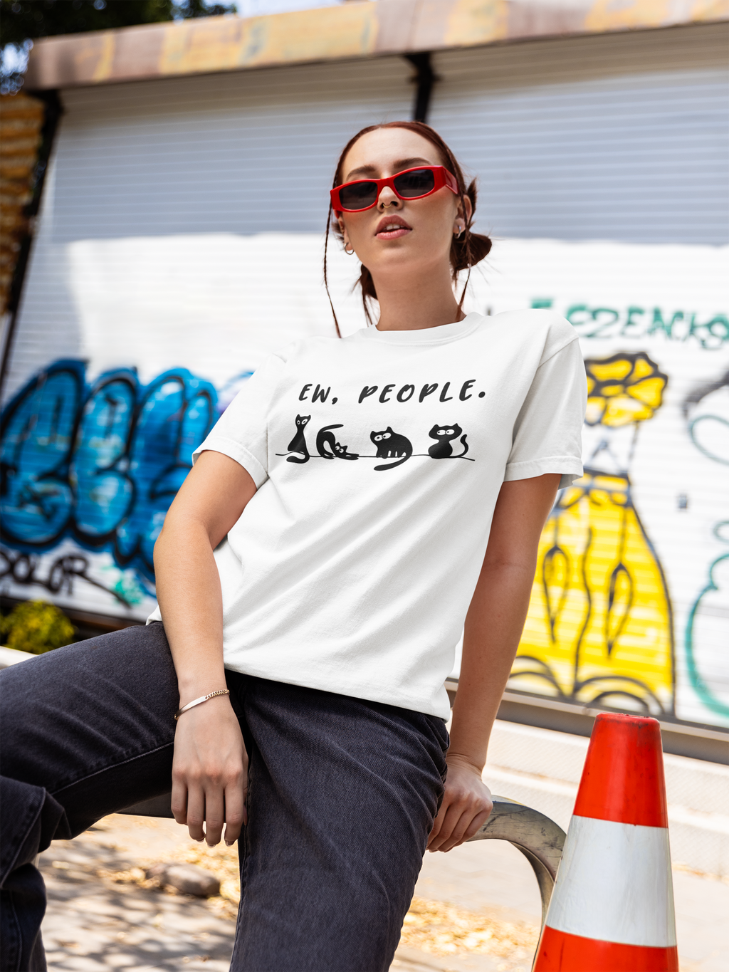 Ew People Cats Fun Print - Unisex T-Shirt