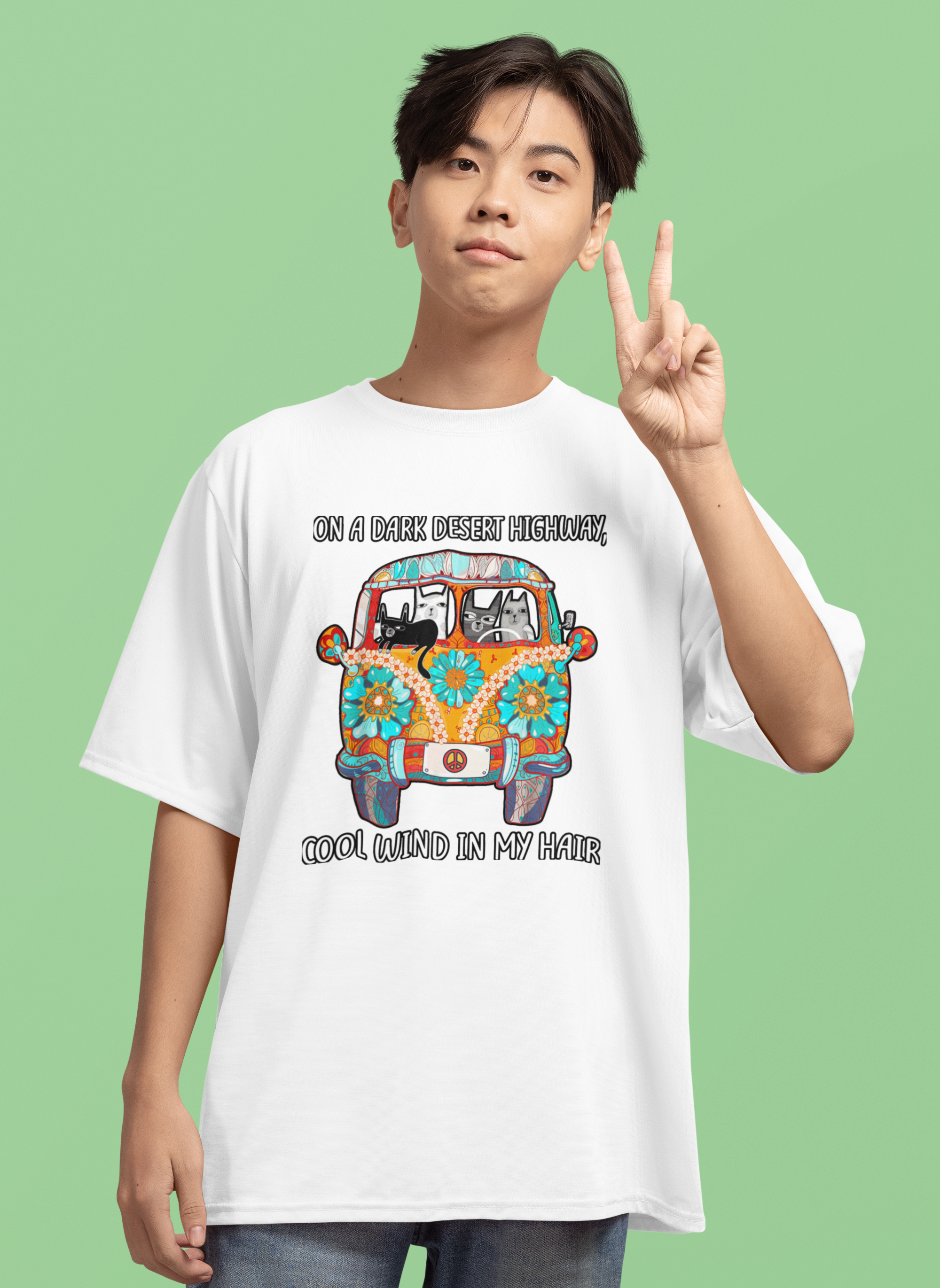 On A Dark Desert Highway Fun Print - Unisex T-Shirt