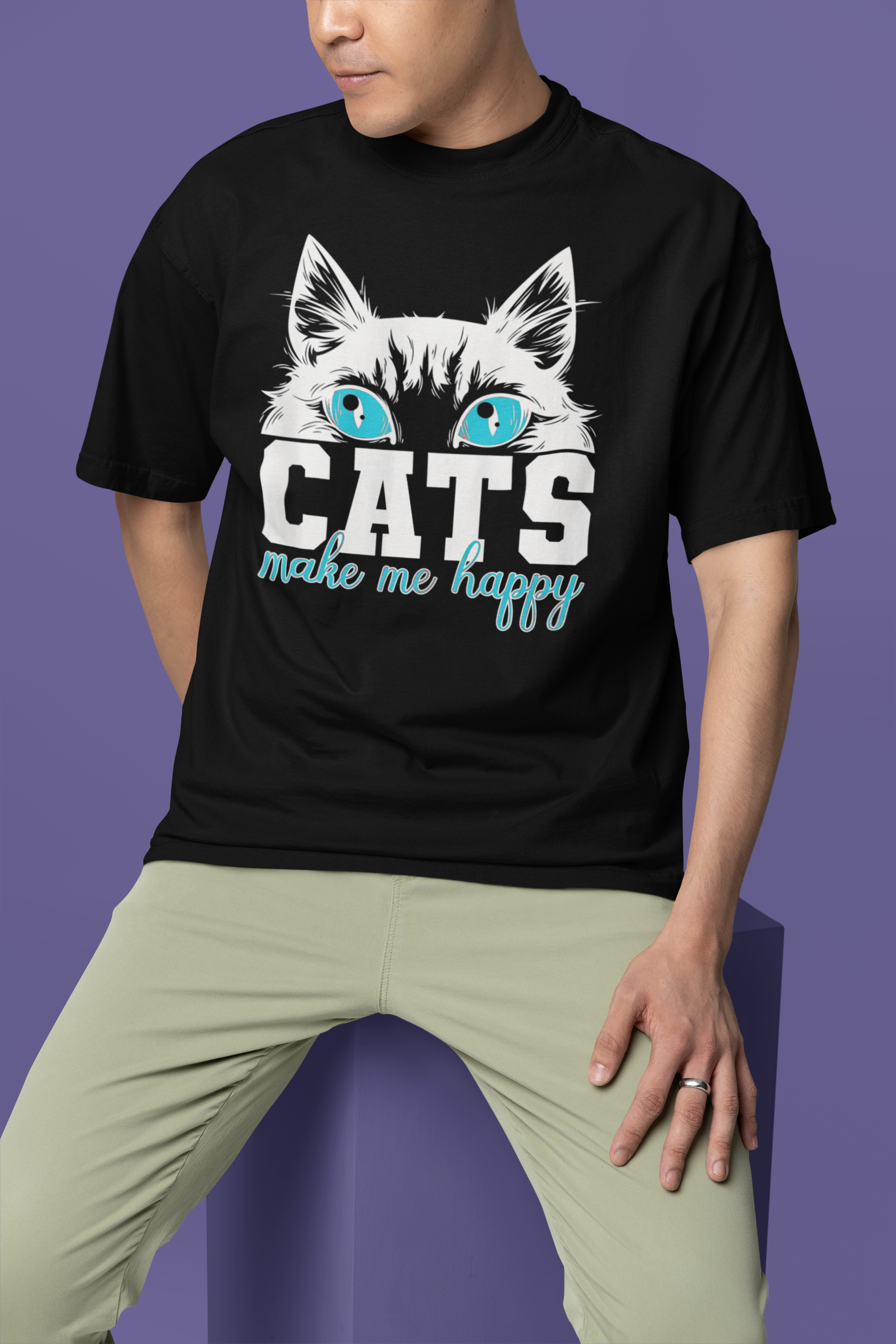 Cats Make Me Happy - Unisex T-Shirt