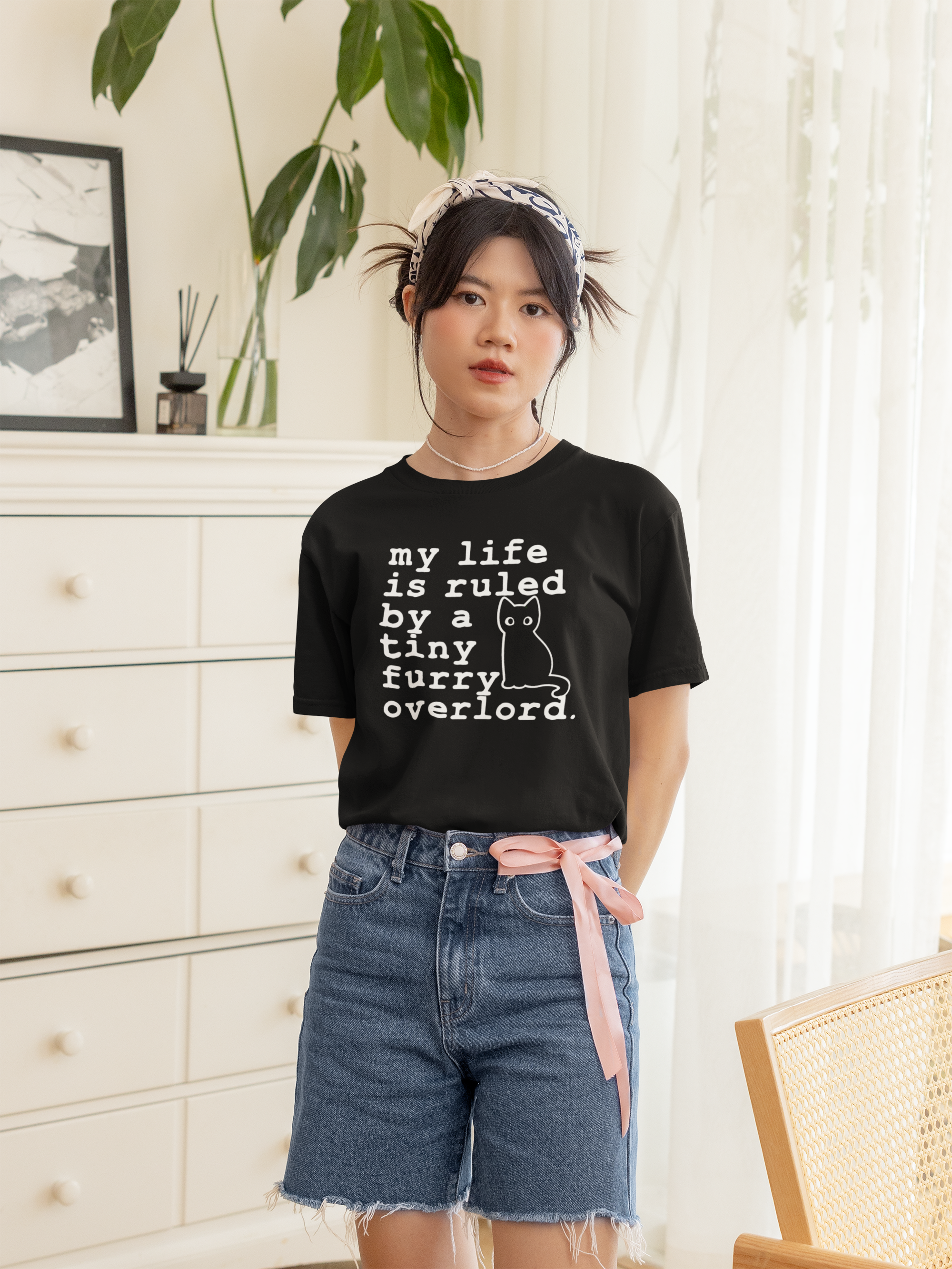 My Life Is Ruled By A Tiny Furry Overlord Cat - Unisex T-Shirt