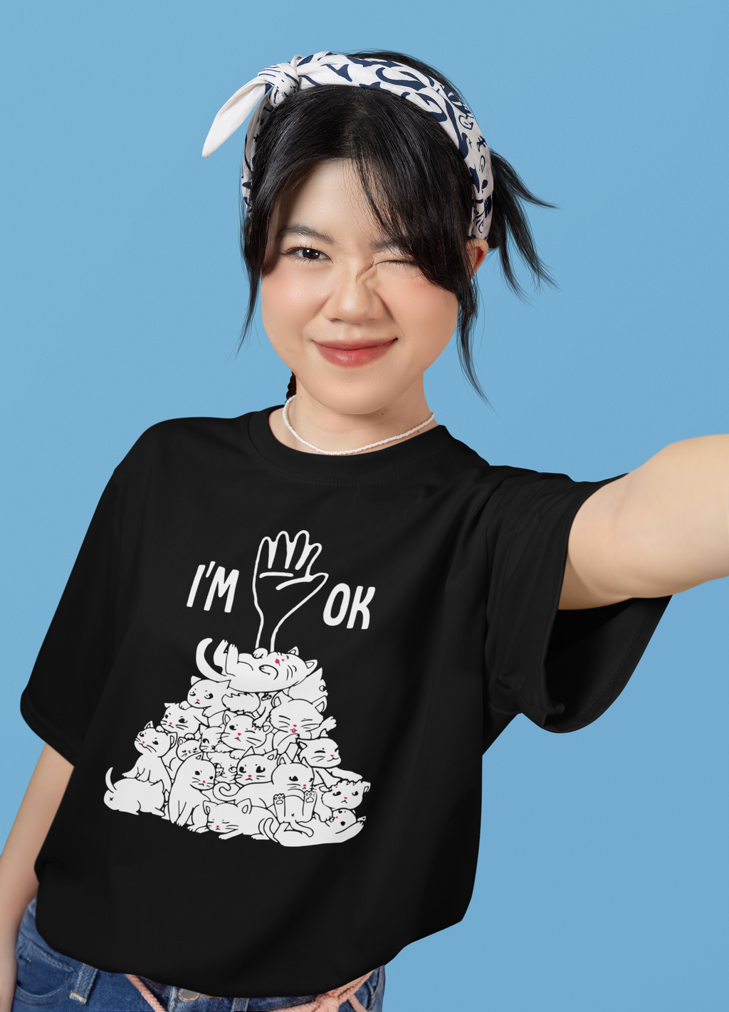 I Am Ok Cats Hilarious Fun Print - Unisex T-Shirt