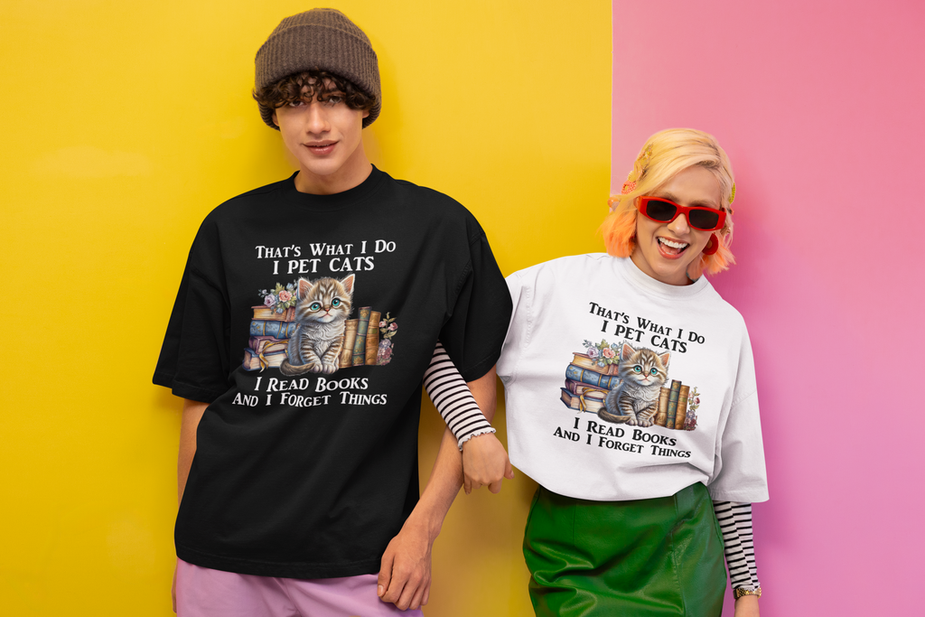 Thats What I Do I Pet Cats I Read Books - Unisex T-Shirt