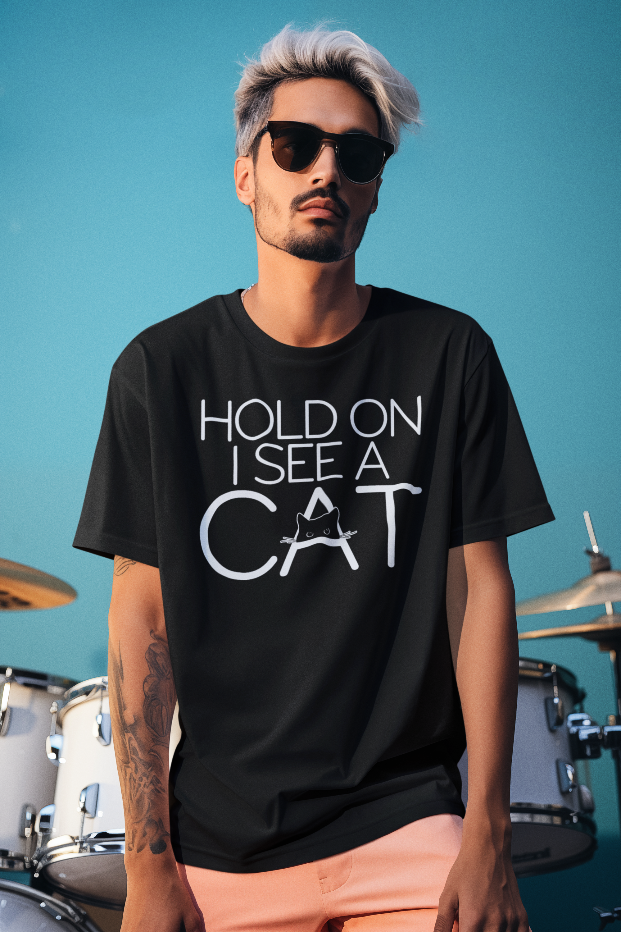 Hold On I See A Cat - Unisex T-Shirt