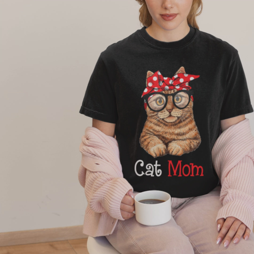 Cat Mom Fun Art Print - Unisex T-Shirt