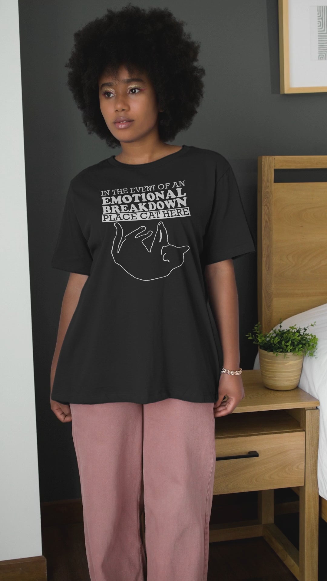 In The Event Of An Emotional Breakdown Place Cat Here - Unisex T-Shirt