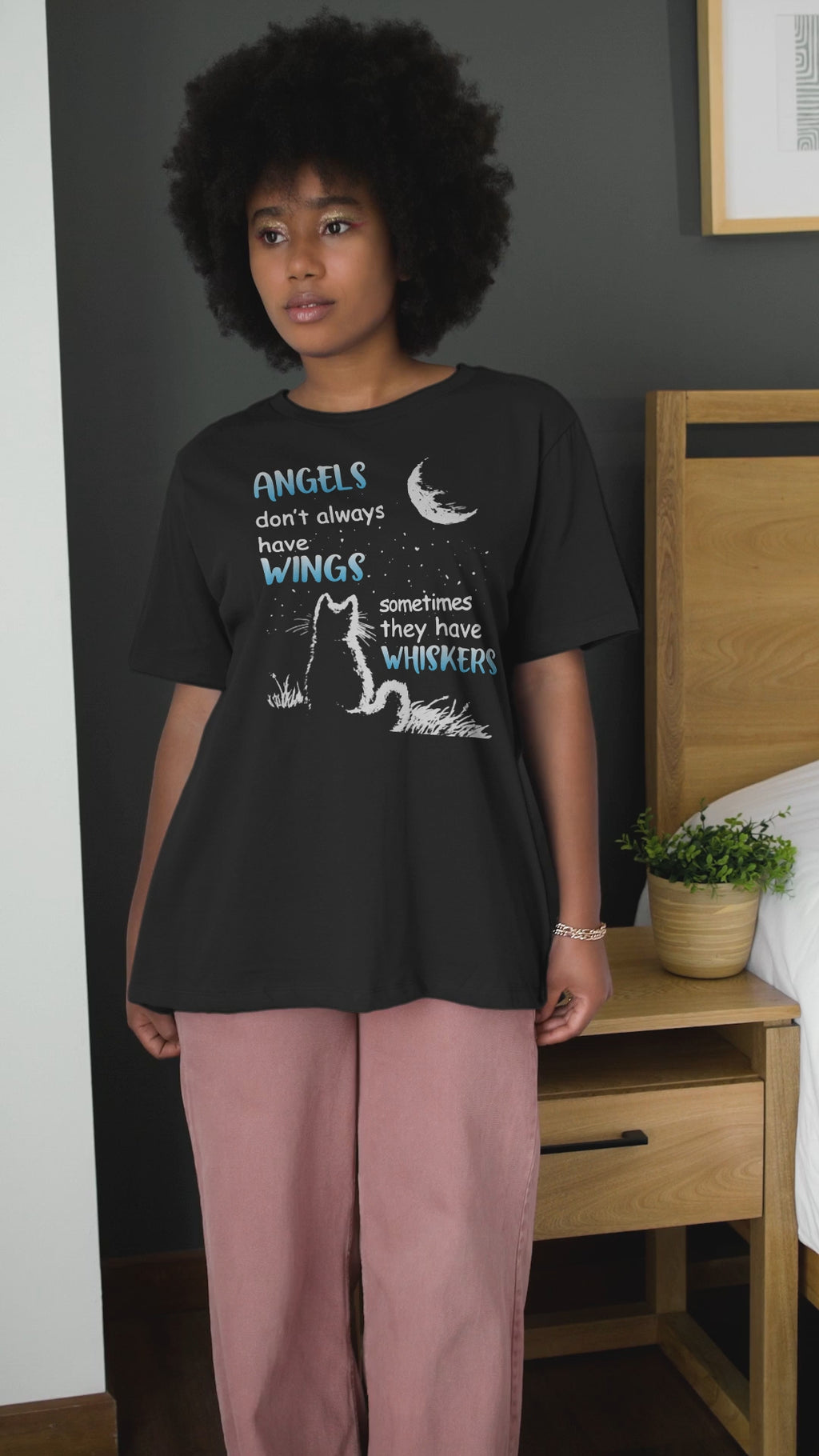 Angel Dont Always Have Wings Cats Tee - Unisex T-Shirt