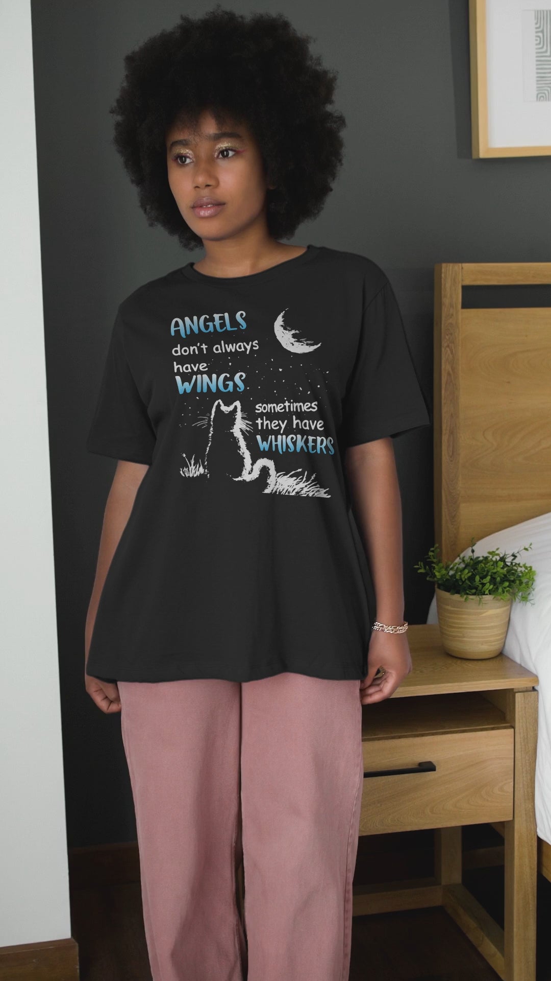 Angel Dont Always Have Wings Cats Tee - Unisex T-Shirt