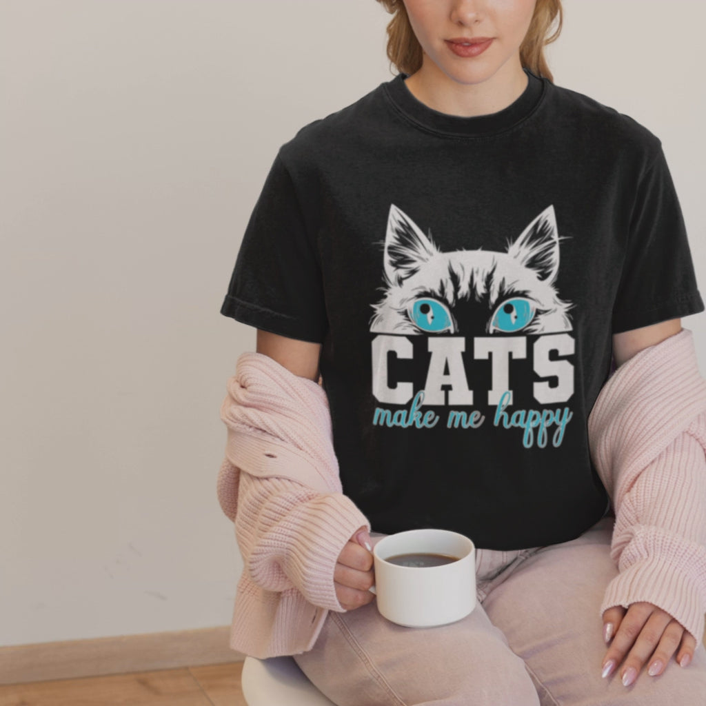 Cats Make Me Happy - Unisex T-Shirt