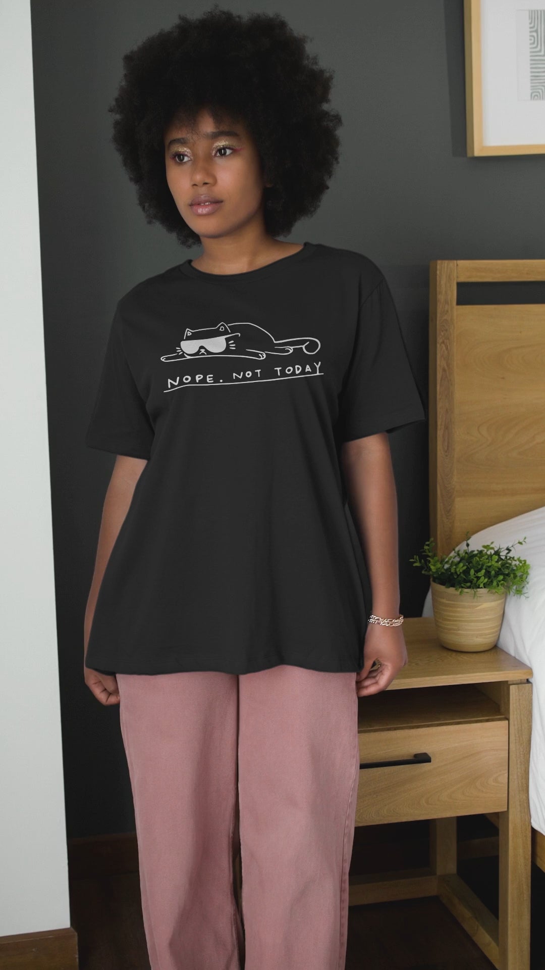 Nope Not Today Line Print - Unisex T-Shirt