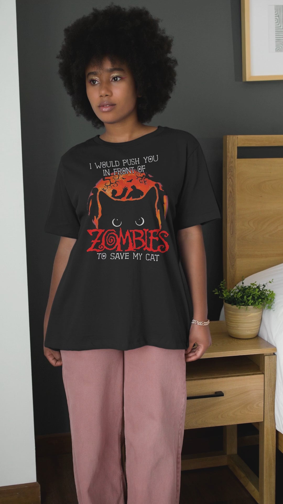 In Front Of Zombies Save My Cat - Unisex T-Shirt