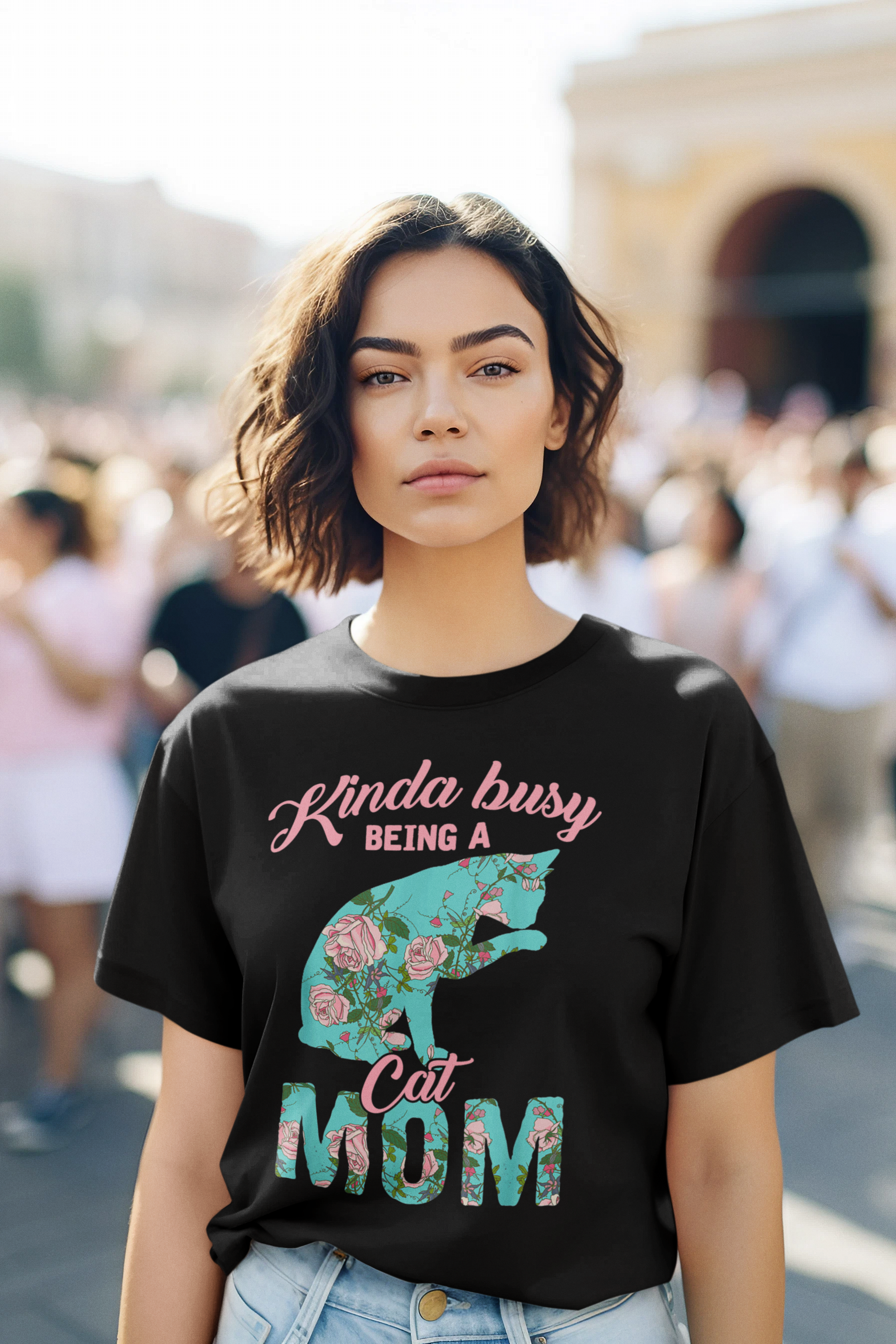 Kinda Busy Being A Cat Mom - Unisex T-Shirt