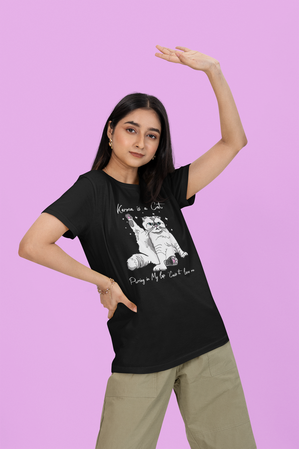 Karma Is A Cat Purring In My Lap Cause It Loves Me - Unisex T-Shirt