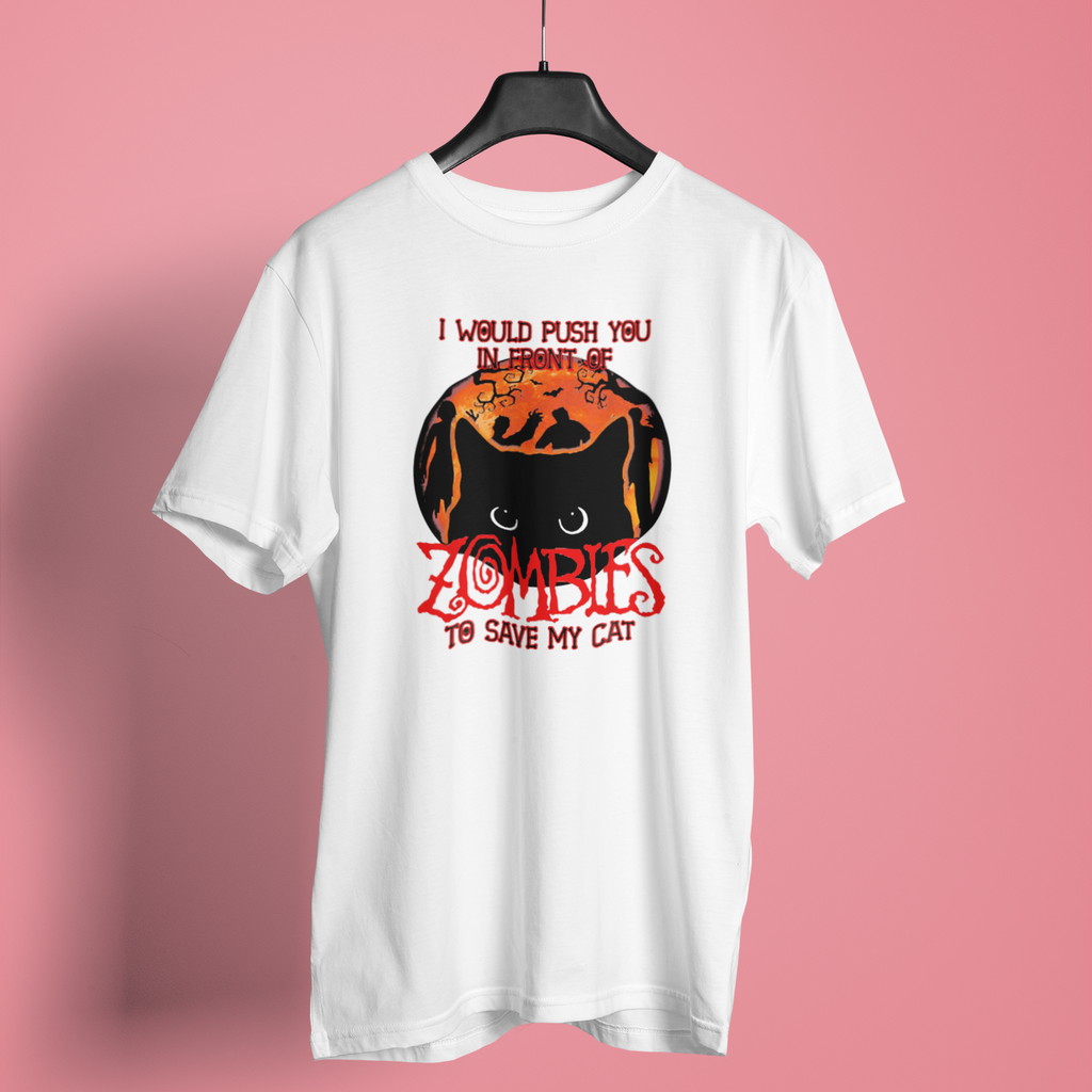 In Front Of Zombies Save My Cat - Unisex T-Shirt