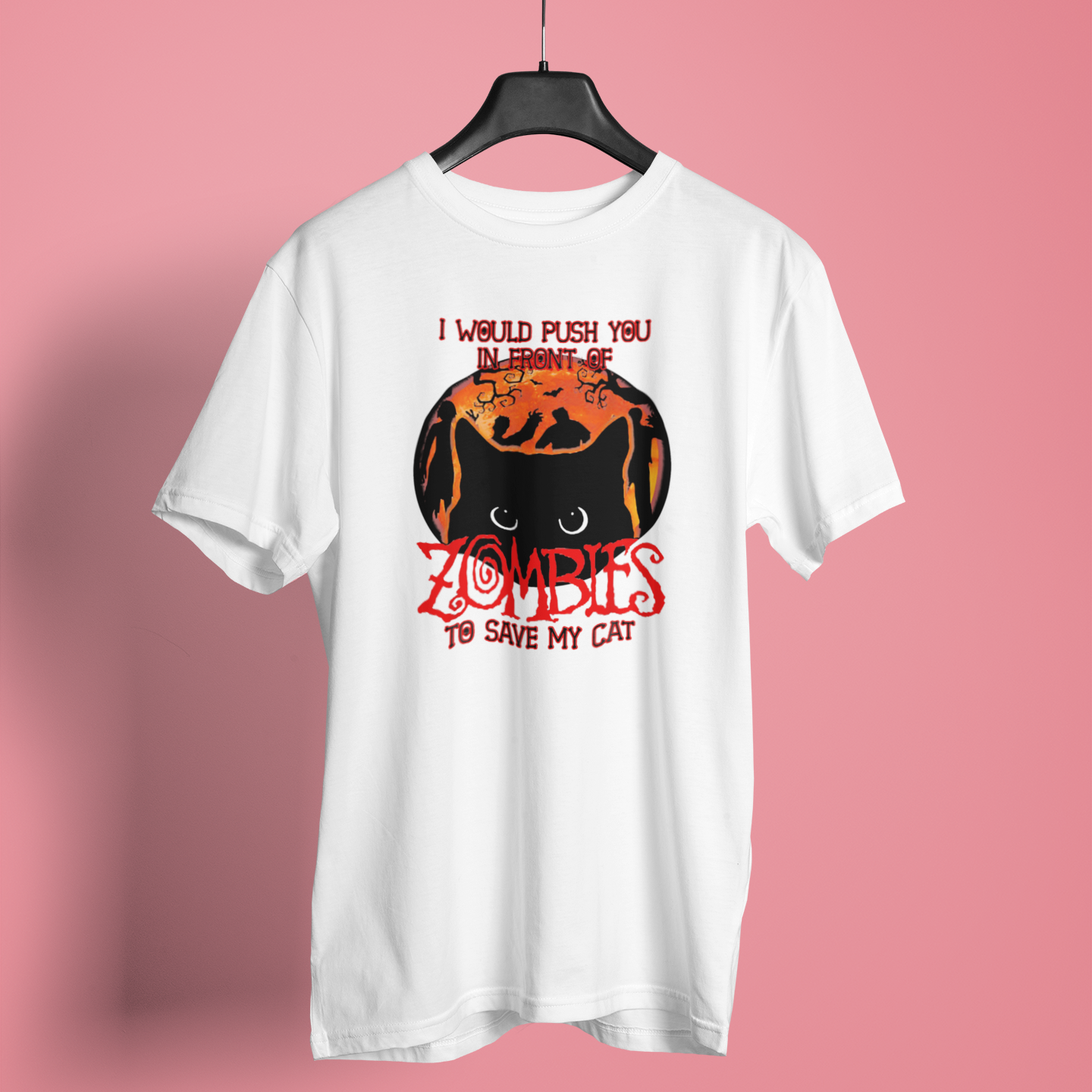 In Front Of Zombies Save My Cat - Unisex T-Shirt