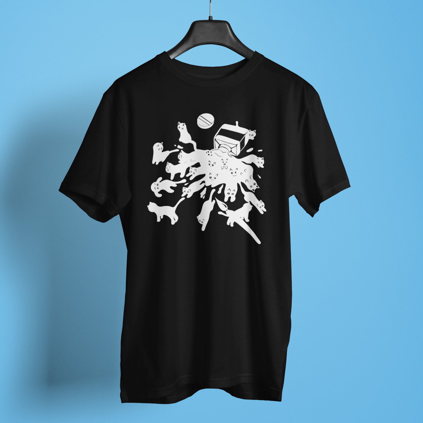 Black Ink Cats Relaxing Fun Print - Unisex T-Shirt