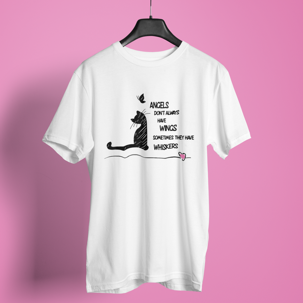 Angels Dont Always Have Wings Cat Heart - Unisex T-Shirt