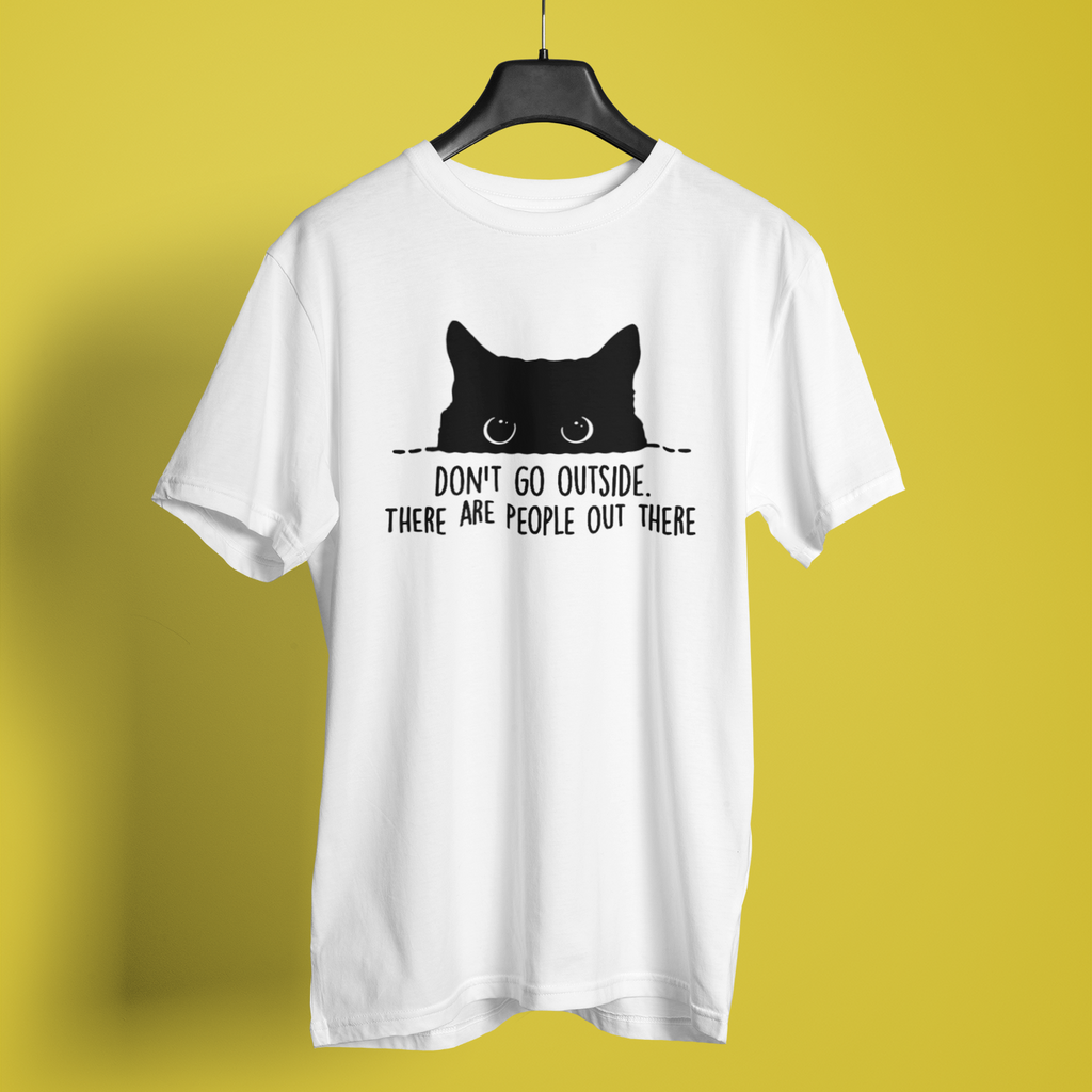 Dont Go Outside Line Art Print - Unisex T-Shirt