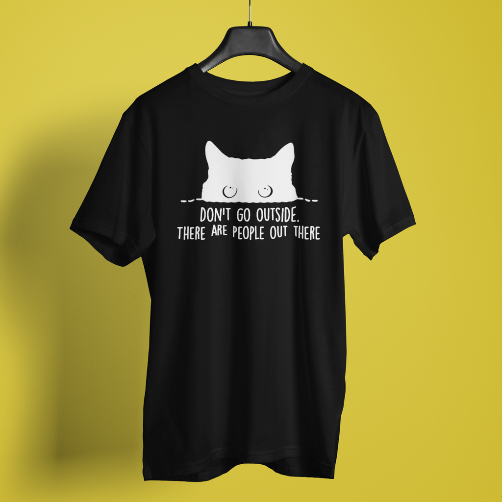 Dont Go Outside Line Art Print - Unisex T-Shirt