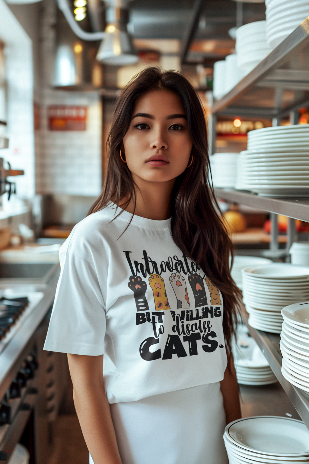 Introverted But Willing To Discuss Cat - Unisex T-Shirt
