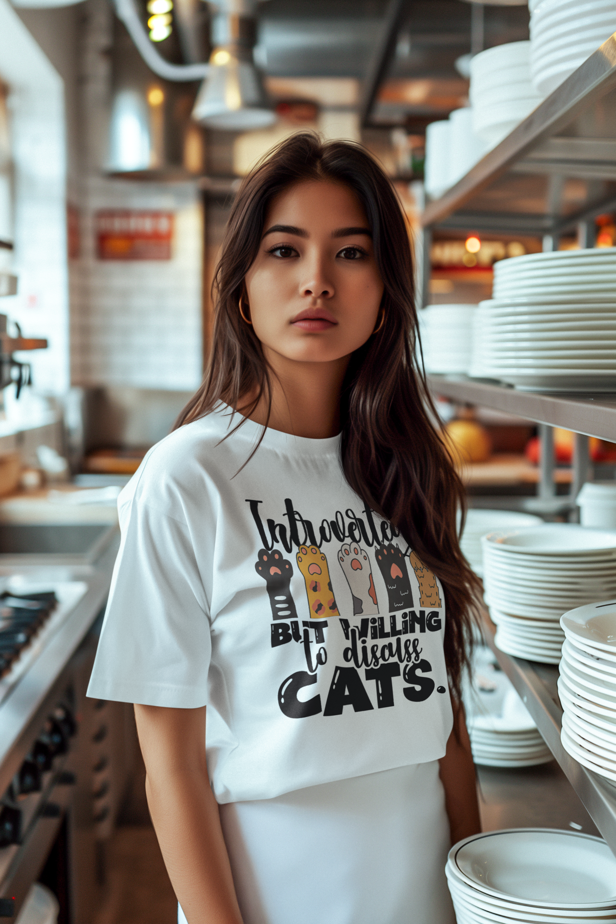 Introverted But Willing To Discuss Cat - Unisex T-Shirt