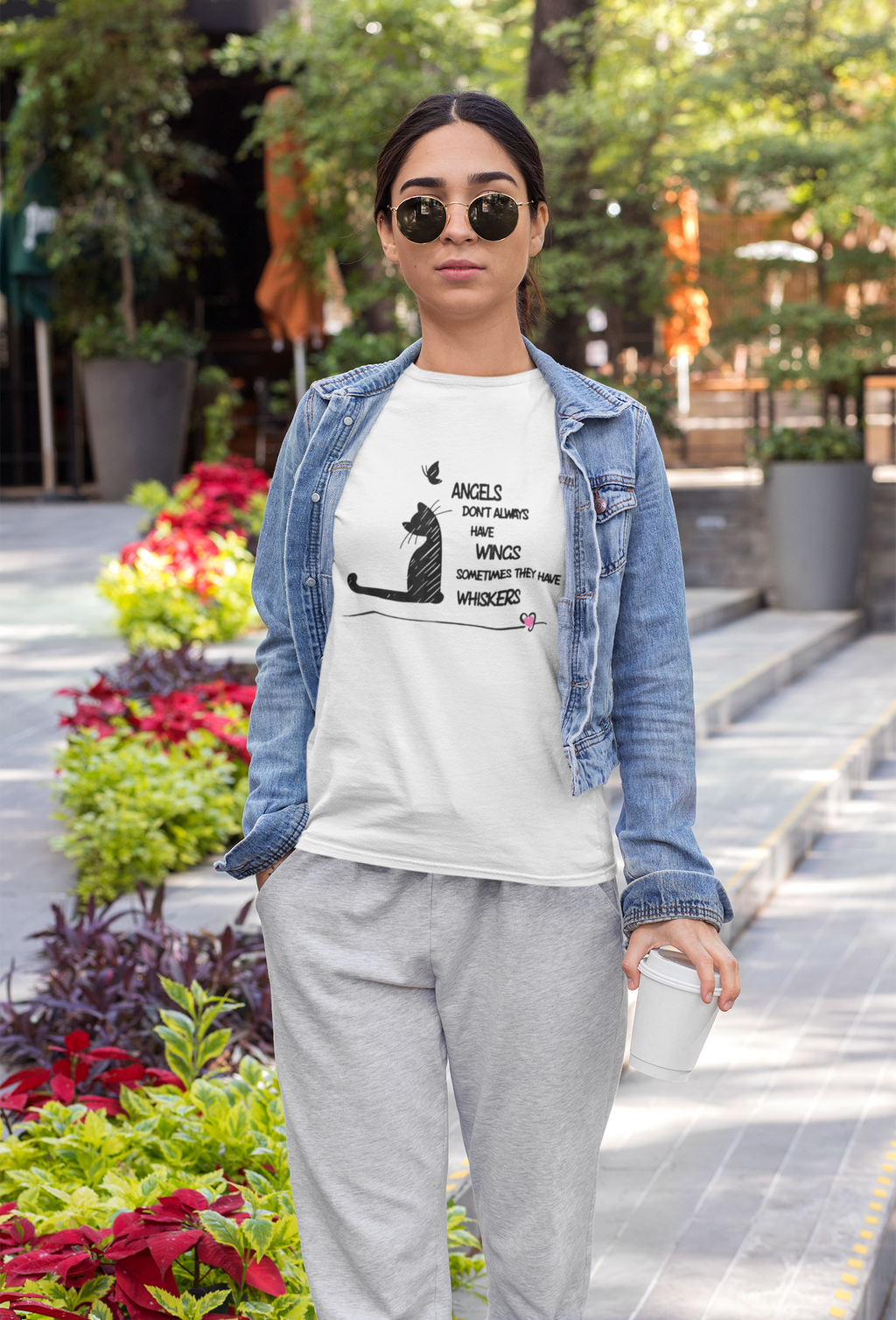 Angels Dont Always Have Wings Cat Heart - Unisex T-Shirt