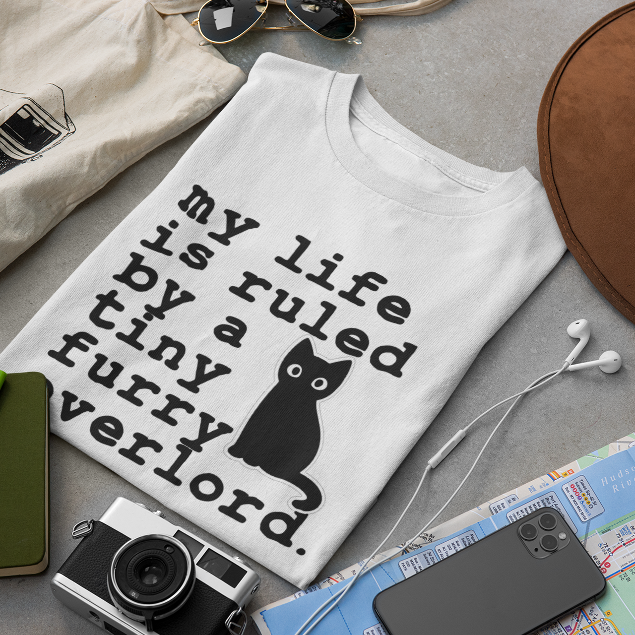 My Life Is Ruled By A Tiny Furry Overlord Cat - Unisex T-Shirt