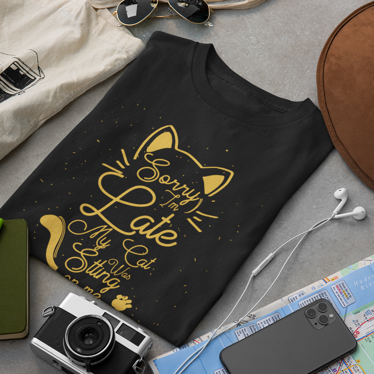 Sorry I Am Late My Cat - Unisex T-Shirt