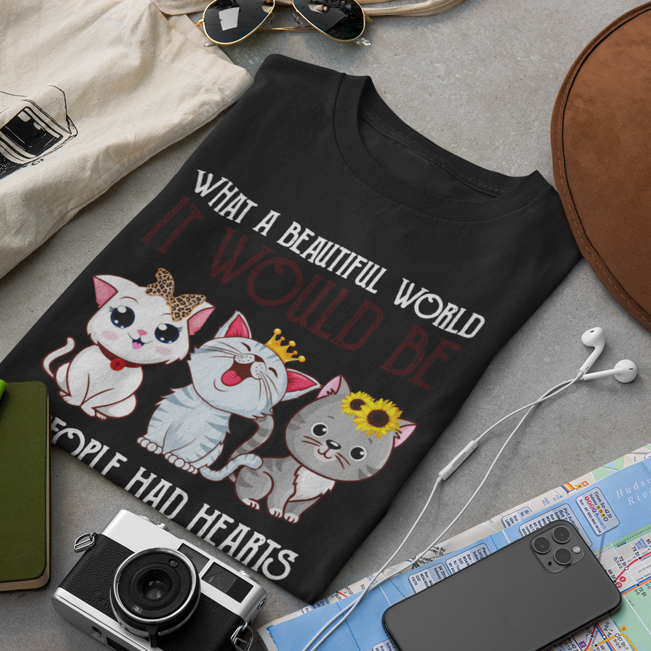 What A Beautiful World Cats - Unisex T-Shirt