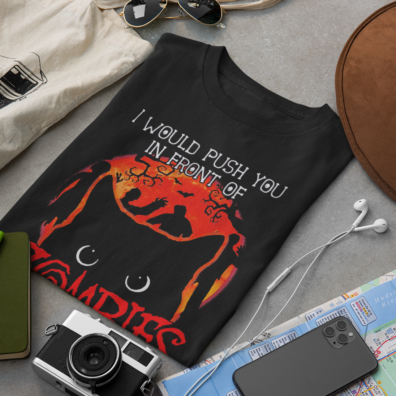 In Front Of Zombies Save My Cat - Unisex T-Shirt
