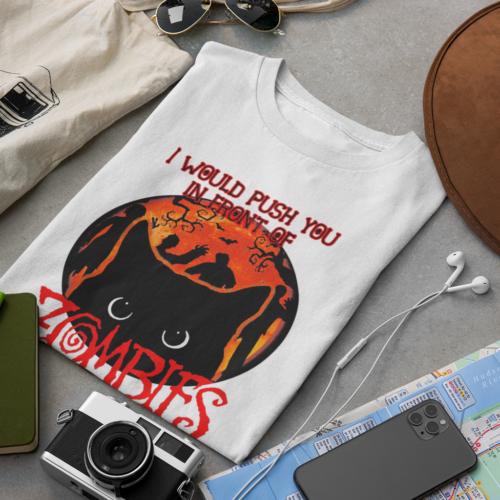 In Front Of Zombies Save My Cat - Unisex T-Shirt