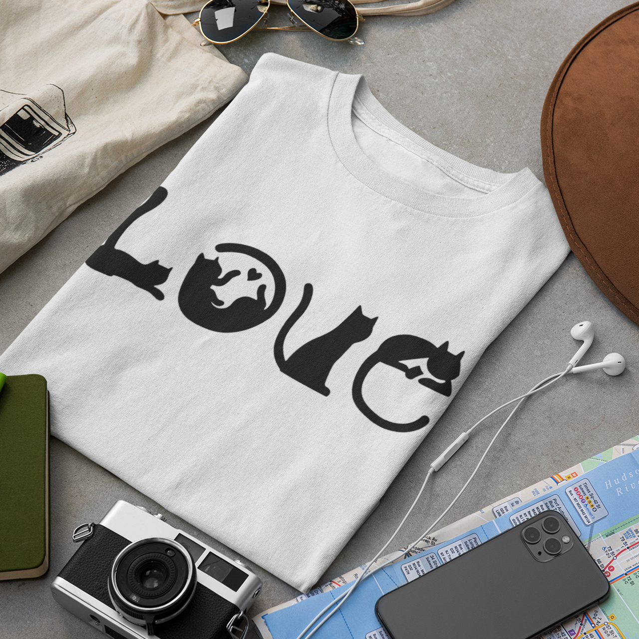 Cat Love Circles - Unisex T-Shirt