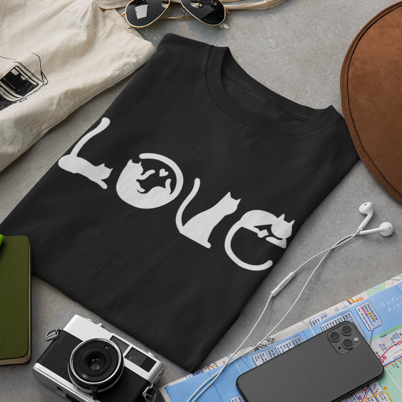 Cat Love Circles - Unisex T-Shirt