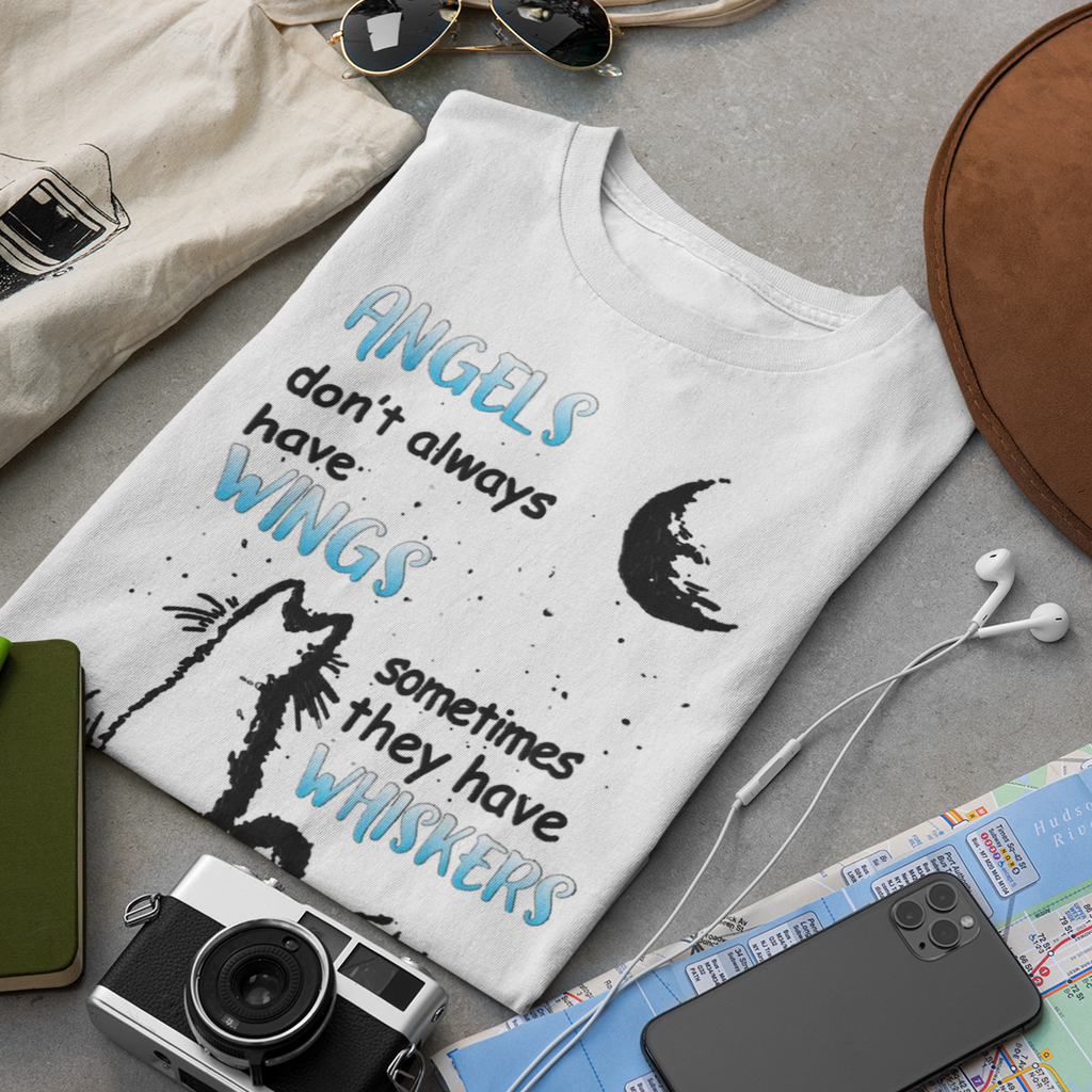 White t-shirt with graphic design.