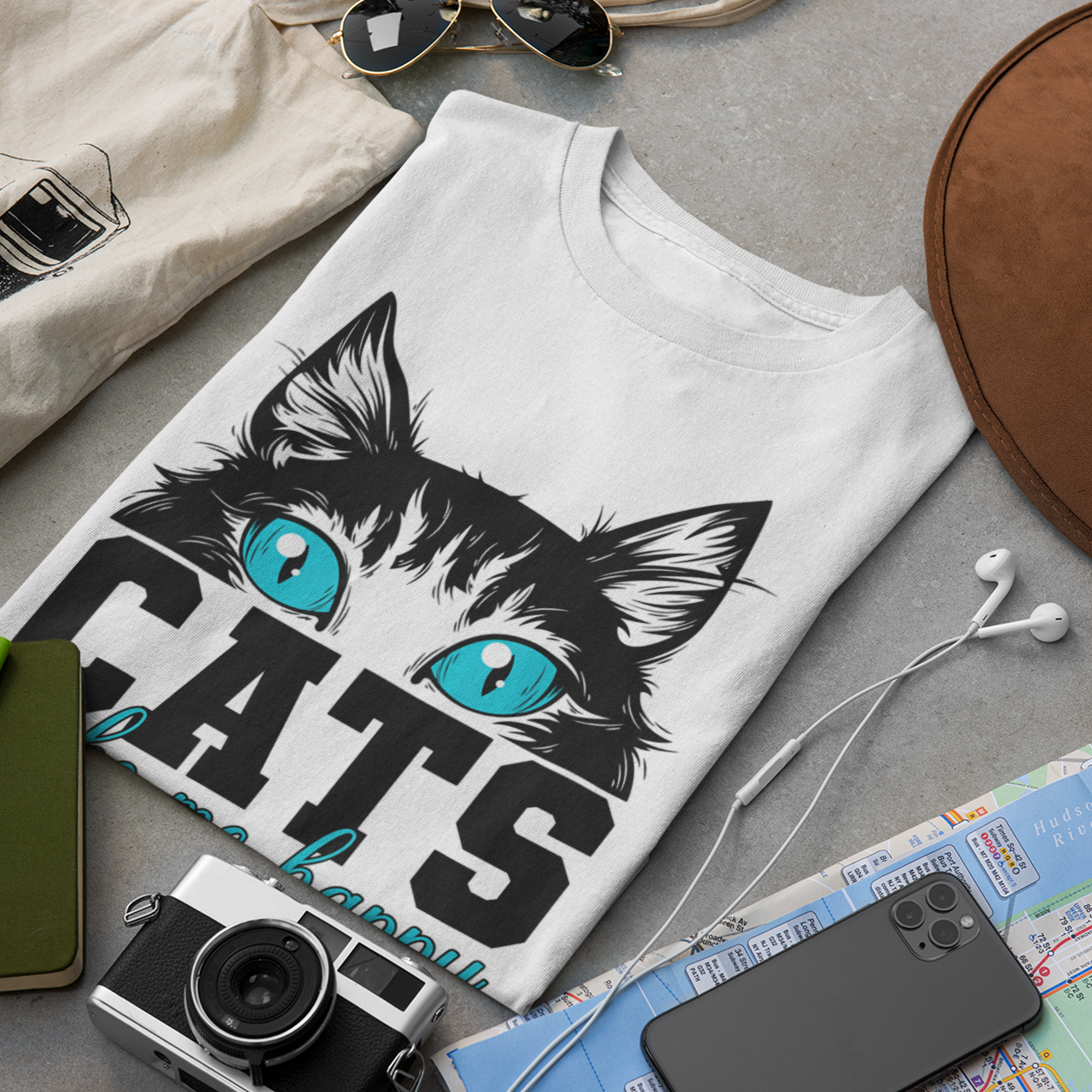 Cats Make Me Happy - Unisex T-Shirt