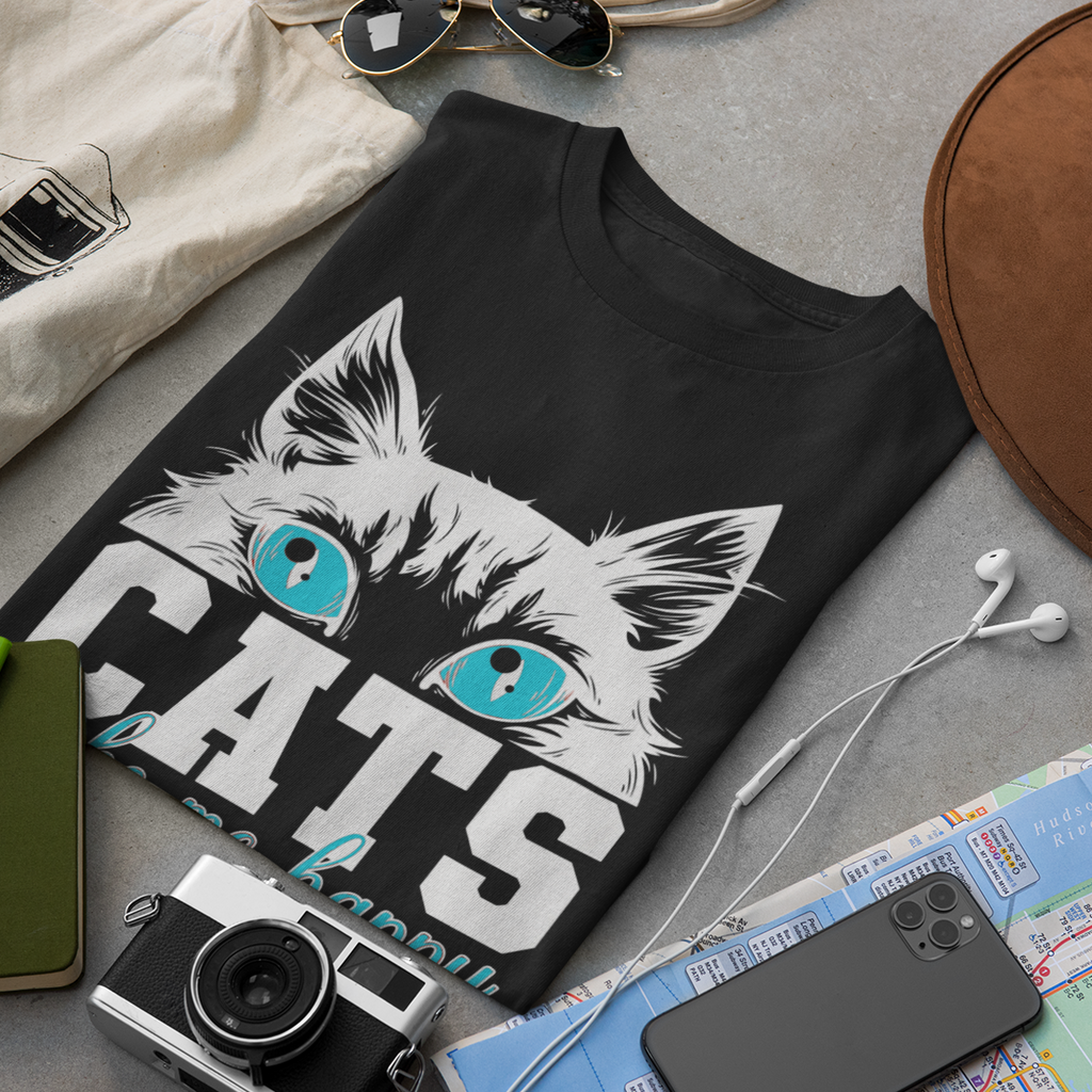 Cats Make Me Happy - Unisex T-Shirt