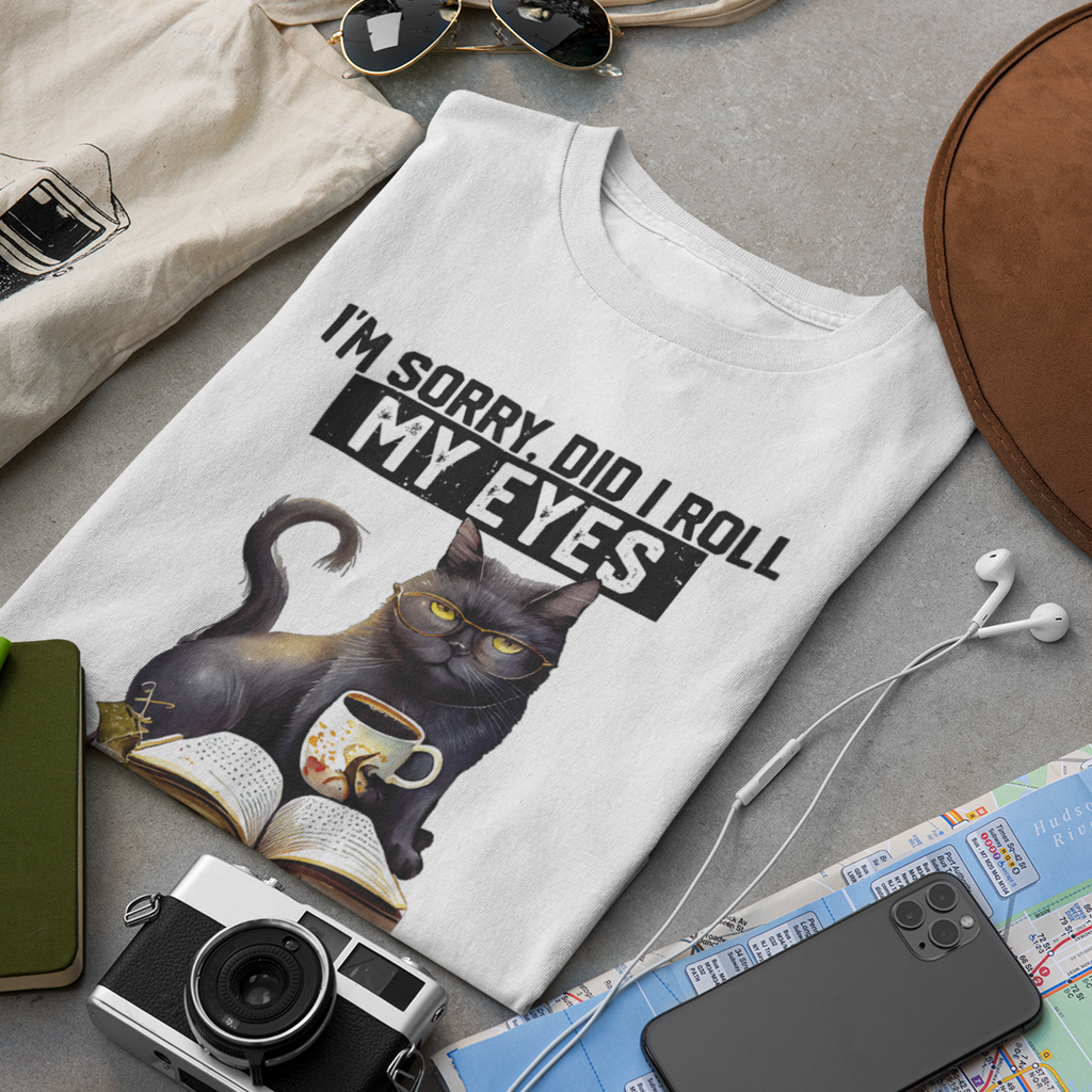 Did I Roll My Eyes Out Loud Cat Fun Print - Unisex T-Shirt
