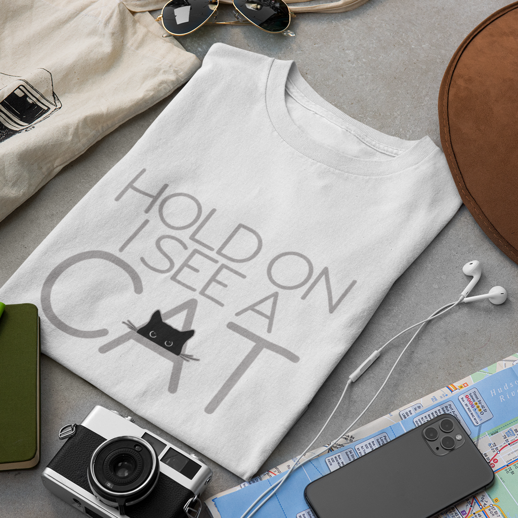Hold On I See A Cat - Unisex T-Shirt