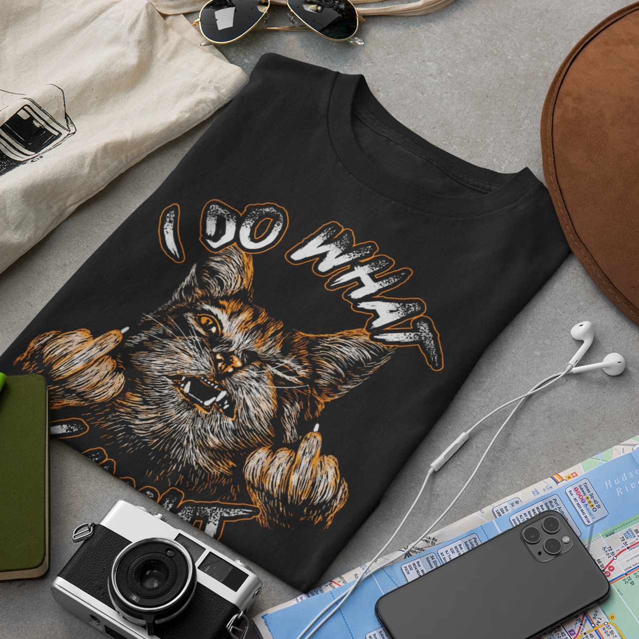 I Do What I Want Cat Brutal Art - Unisex T-Shirt