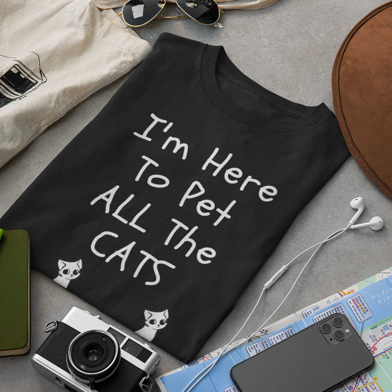 I Am Here To Pet All The Cats - Unisex T-Shirt