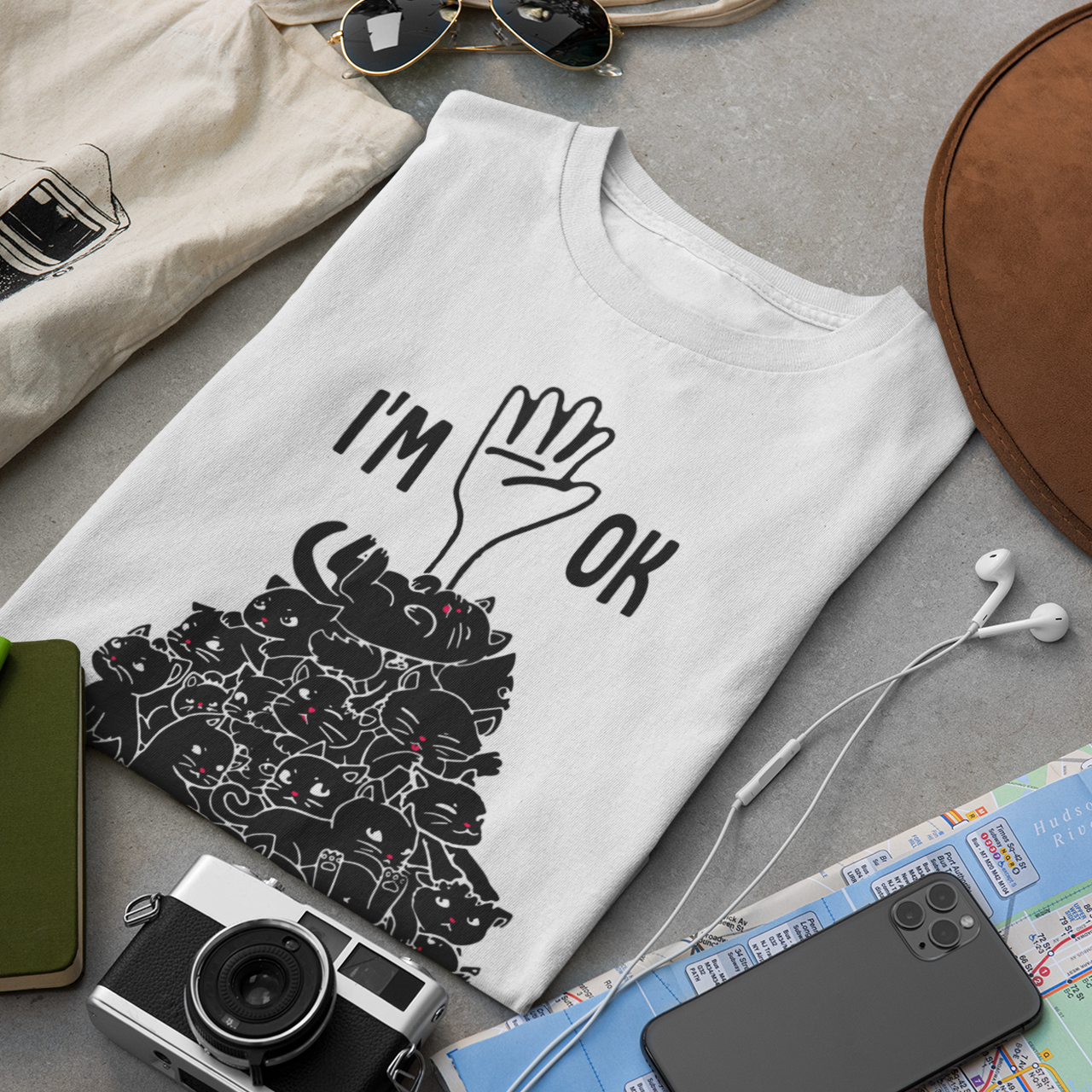 I Am Ok Cats Hilarious Fun Print - Unisex T-Shirt