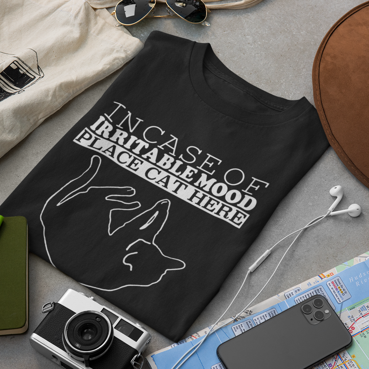 In Case Of Irritable Mood Place Cat Here - Unisex T-Shirt