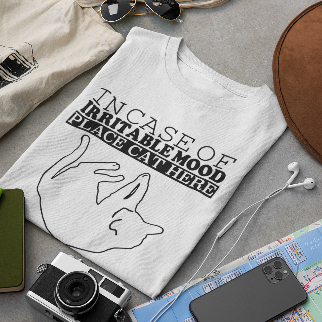 In Case Of Irritable Mood Place Cat Here - Unisex T-Shirt