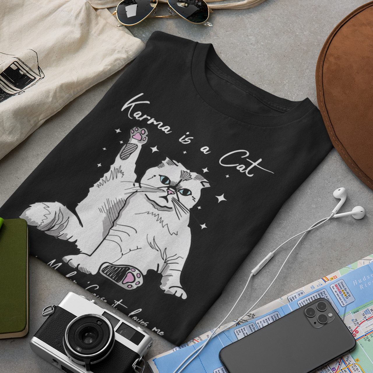 Karma Is A Cat Purring In My Lap Cause It Loves Me - Unisex T-Shirt