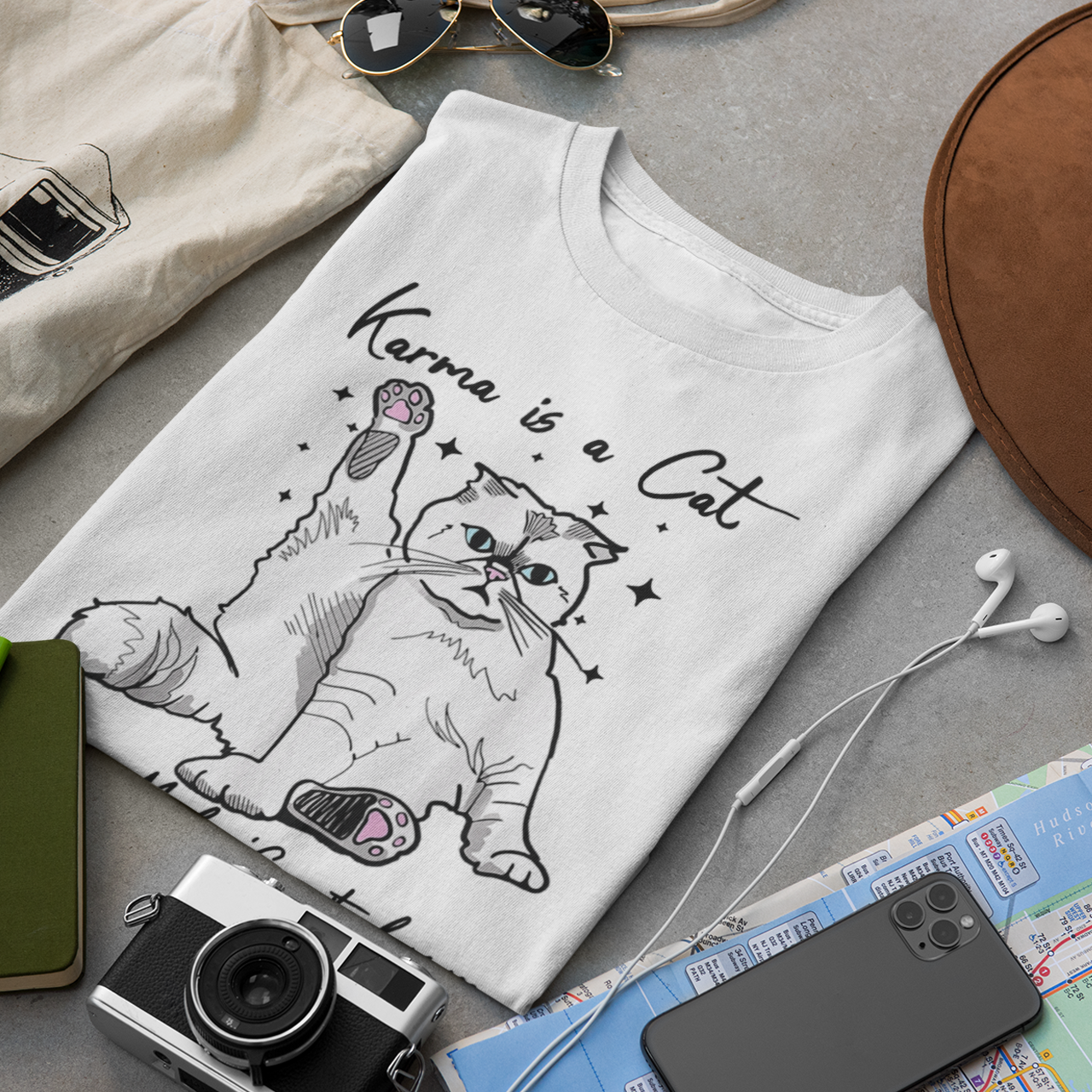 Karma Is A Cat Purring In My Lap Cause It Loves Me - Unisex T-Shirt