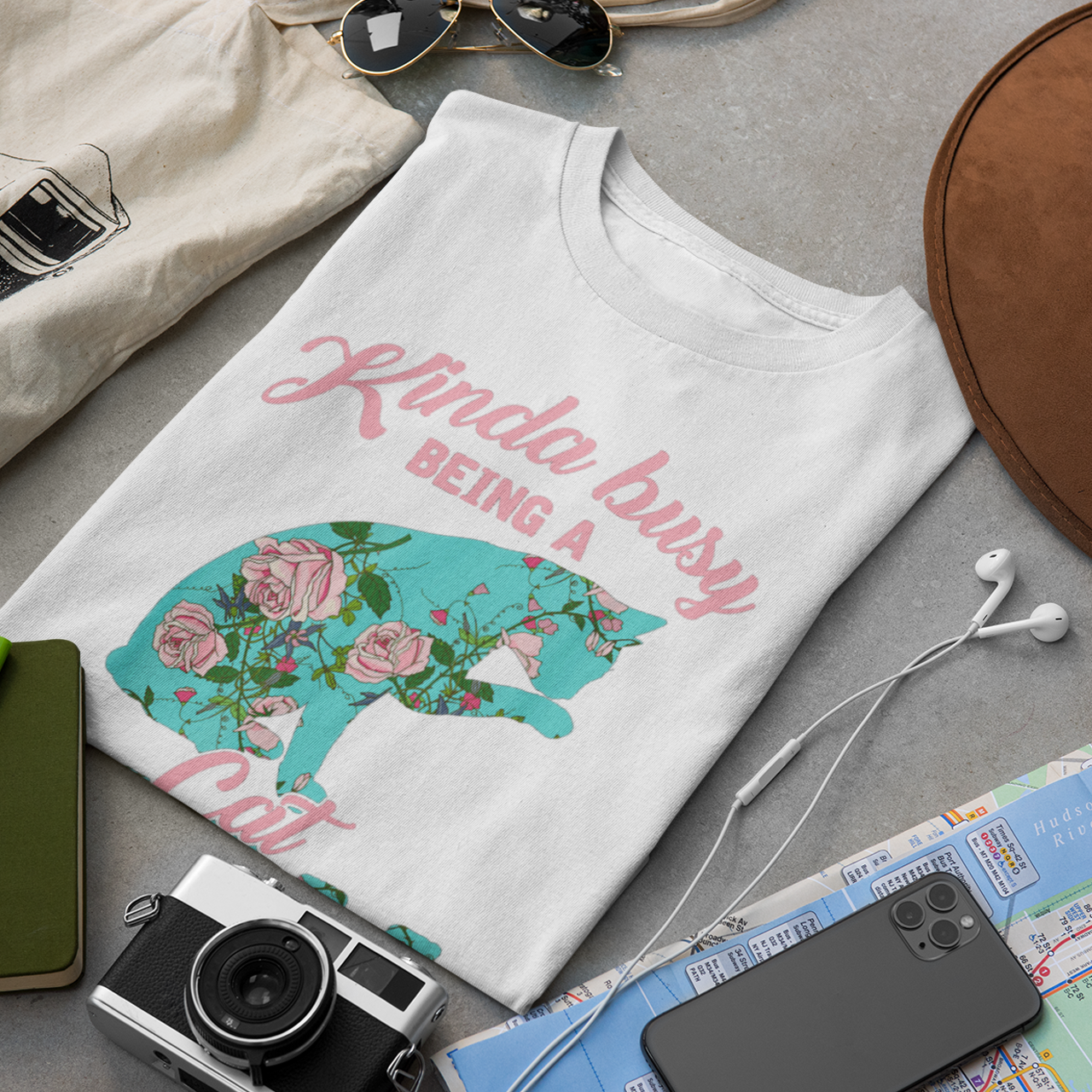 Kinda Busy Being A Cat Mom - Unisex T-Shirt