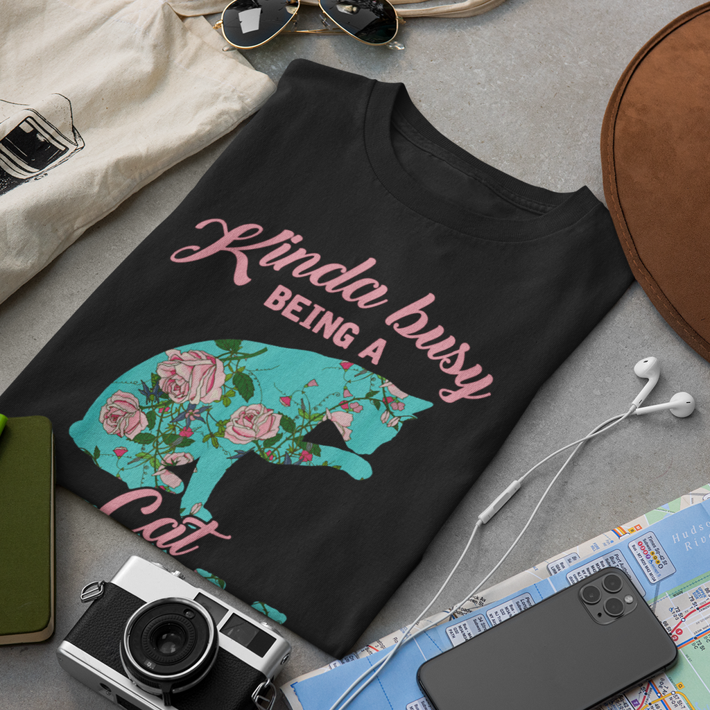 Kinda Busy Being A Cat Mom - Unisex T-Shirt